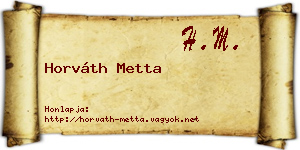 Horváth Metta névjegykártya