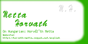 metta horvath business card